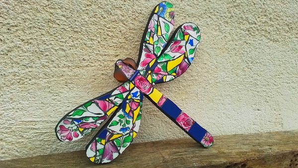 Summer Flowers Pink Dragonfly