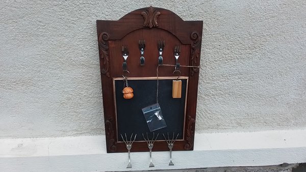 Key Holder Chalk board & Coat Hooks (home organiser)