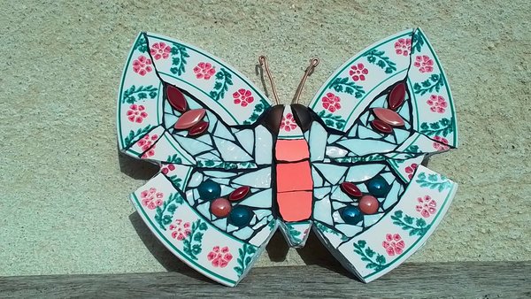 Pink & Green Festive Berries Butterfly 