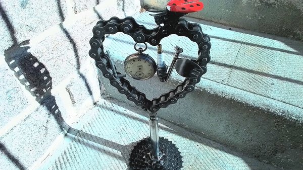 Large Love Heart on stand (with 'love bug' ladybird friend)