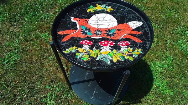 Leaping Fox & Moon Tray Table 