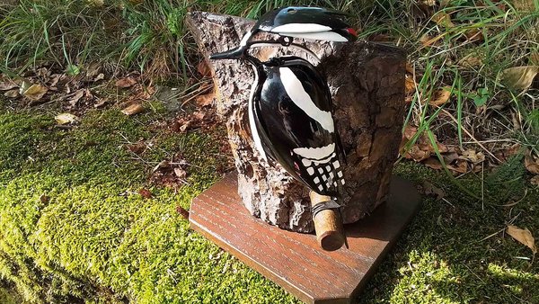 Large Spotted Woodpecker (on tree) (SOLD)